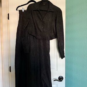 House of Harlow 1960 Black Textured Top & Pants